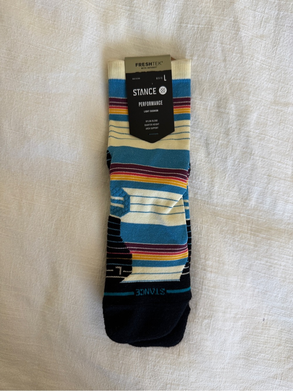 Stance Performance Light Cushion Crew Socks - Blue Multi NWT